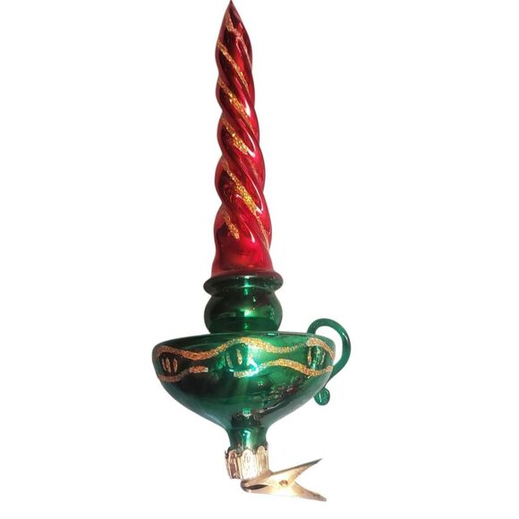Vintage 1996 Glass By Peschka 4 Hand Blown Candlestick Christmas Ornaments - Picture 3 of 7
